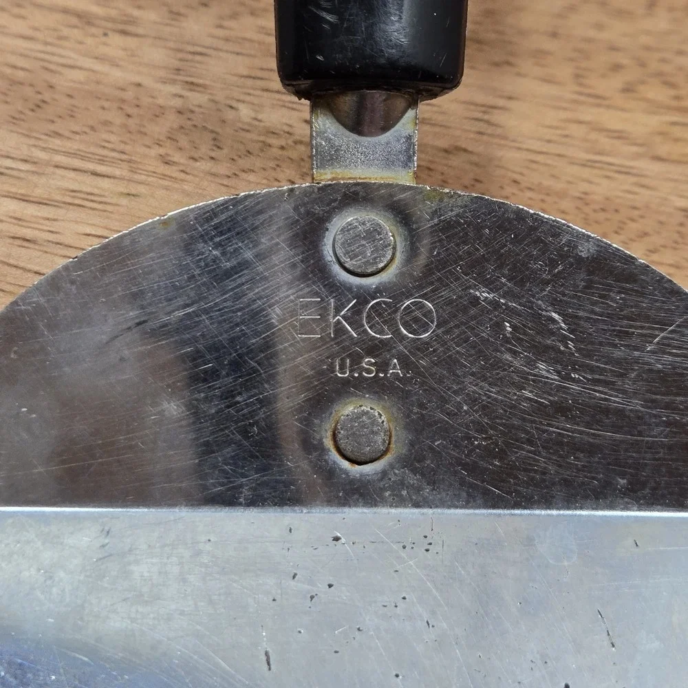 Vintage Ekco Stainless Pie Cake Server Black Handle 9.5